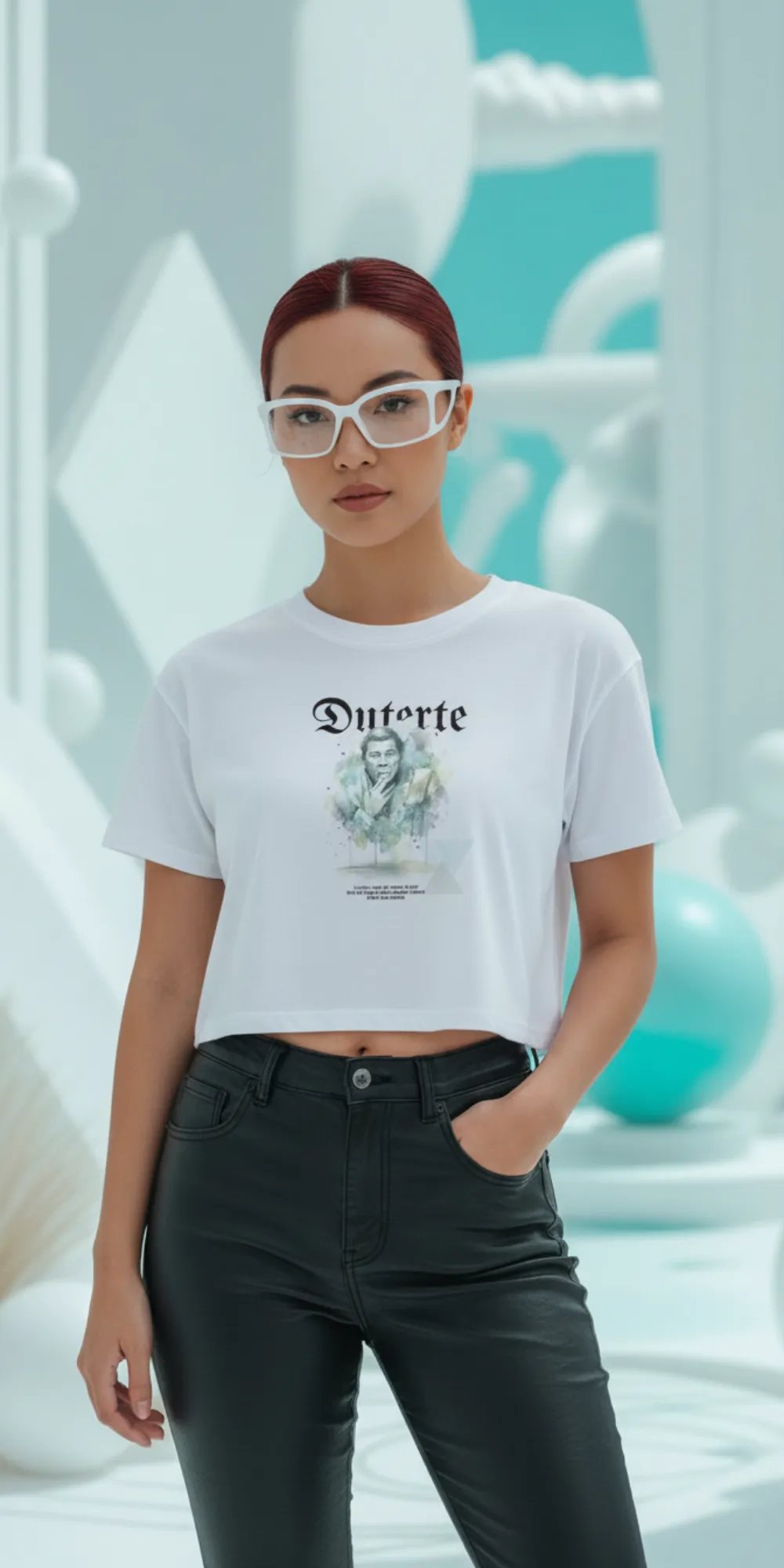 Duterte Watercolor — Duterte Watercolor — white crop top girl model