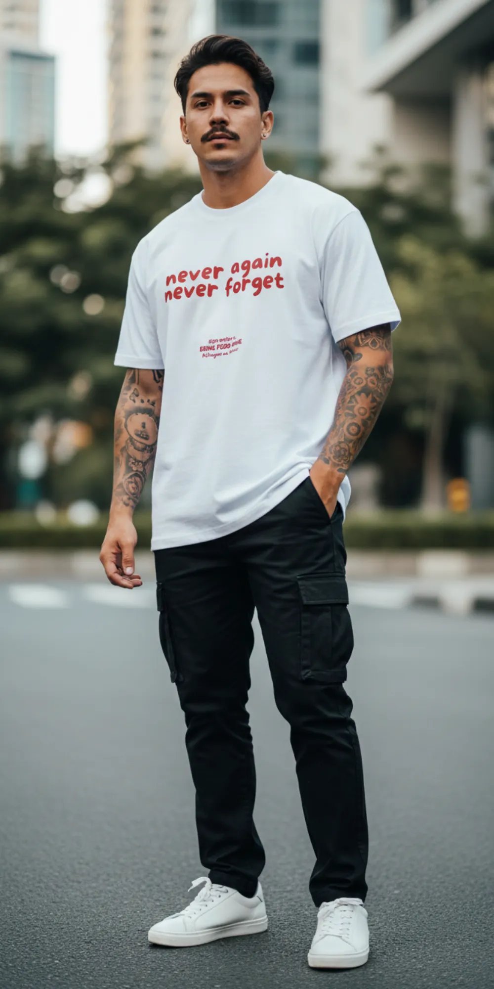 Never Again, Never Forget. (Red Ink) — Never Again, Never Forget. (Red Ink) — white premium guy model